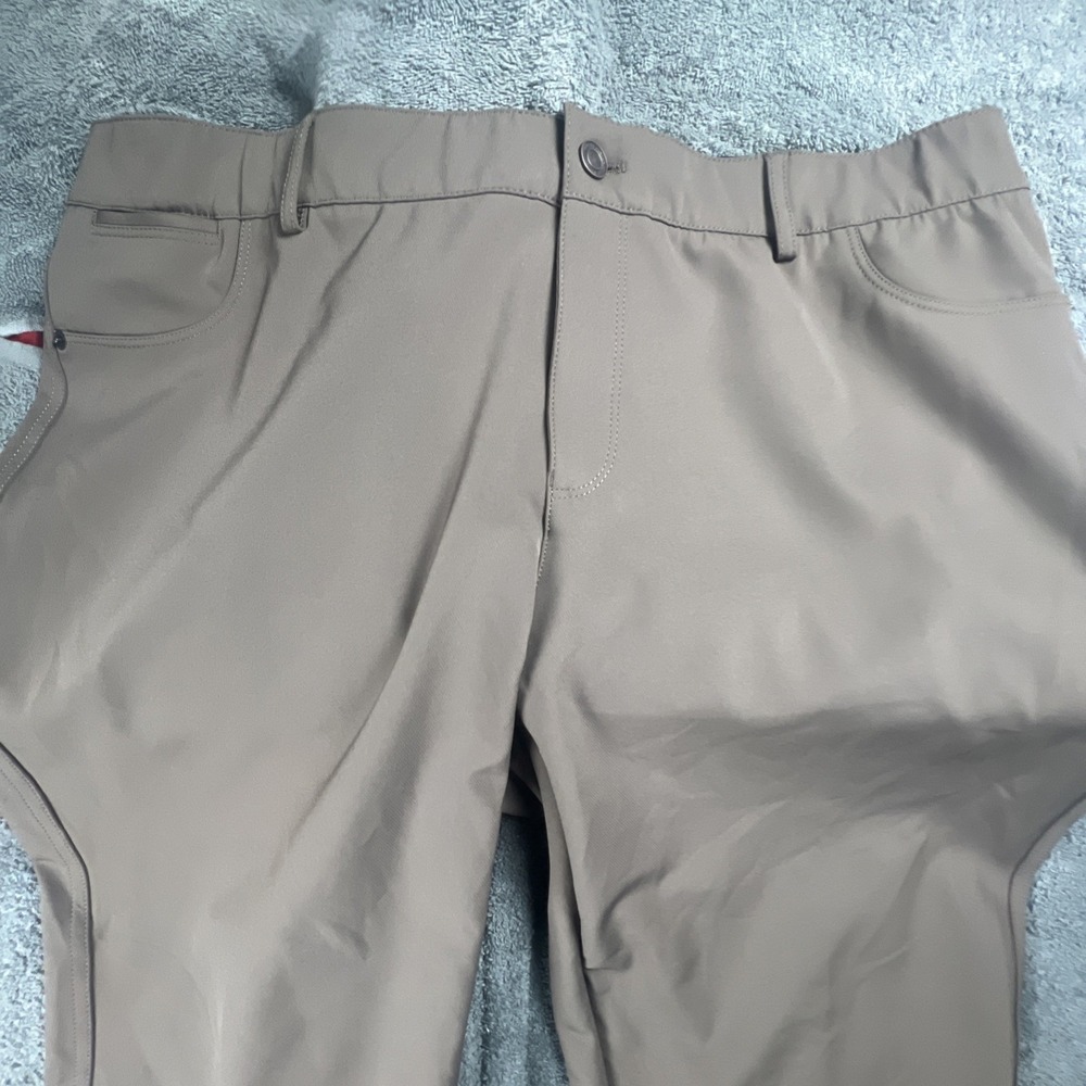 Lafayette 148 Mercer Pants Womens 40x28 Brown/Taupe Tapered Stretch Travel Pants